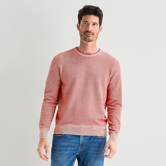 St. John's Bay Birdseye Mens Crew Neck Long Sleeve Pullover Sweater
