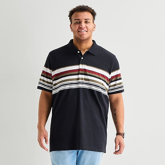 mutual weave Big and Tall Mens Relaxed Fit Short Sleeve Polo Shirt