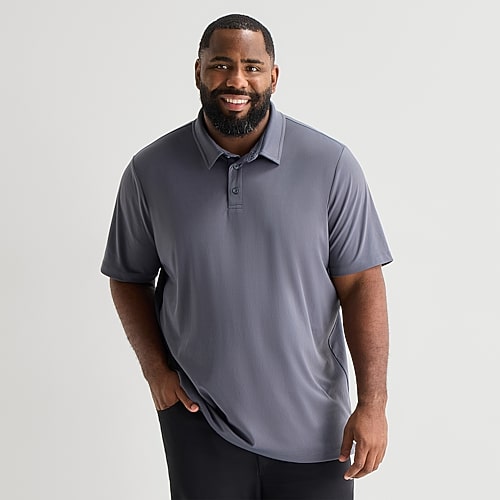 Stylus Big And Tall Mens Regular Fit Short Sleeve Polo Shirt In Black