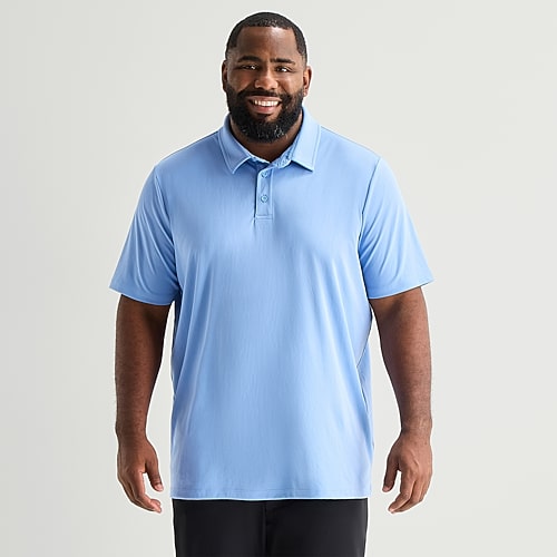Stylus Big And Tall Mens Regular Fit Short Sleeve Polo Shirt In Blue