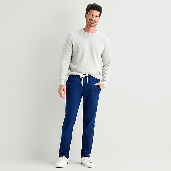 St. John's Bay Lightweight Pull On Mens Straight Fit Flat Front Pant