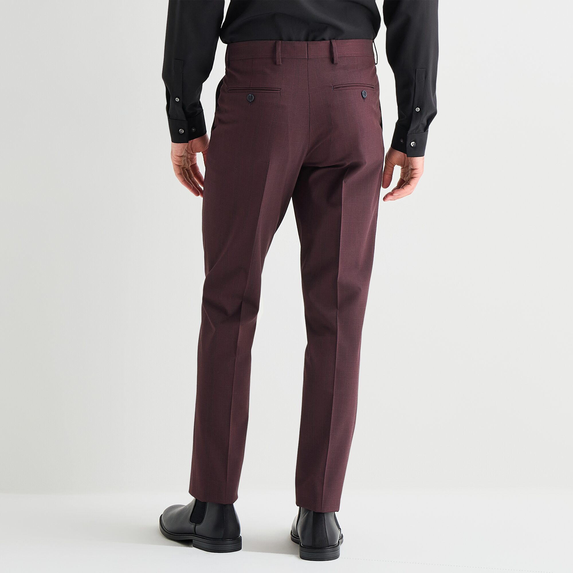 J. Ferrar Ultra Comfort Mens Slim Fit Plaid Flat Front Suit Pant