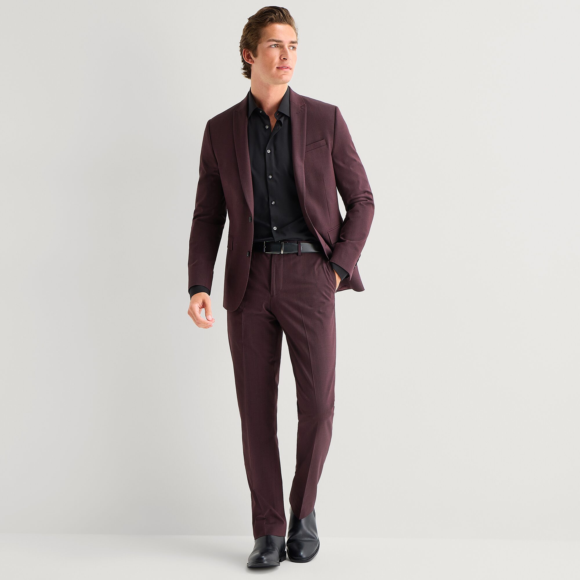 J. Ferrar Ultra Comfort Mens Slim Fit Plaid Suit Jacket