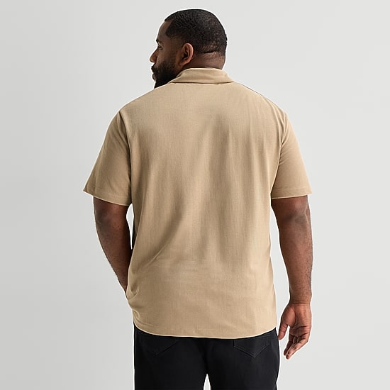 Shaquille O'Neal XLG™ Blocked Bowling Mens Short Sleeve Regular Fit Big and Tall Button-Down Shirt