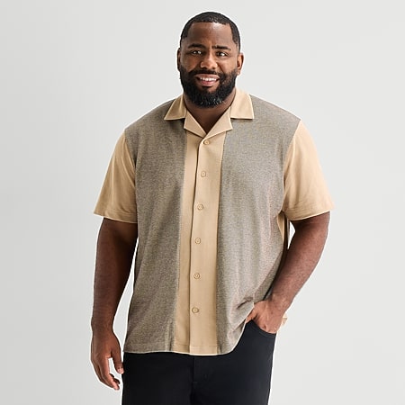 dress shirt big neck short arms Shaquille O'Neal XLG™ Mens Long Sleeve Classic Fit Big and Tall Button-Down  Shirt