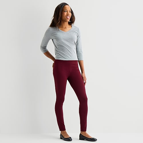 St. John's Bay Womens Skinny Active Pull-on Pant In Red