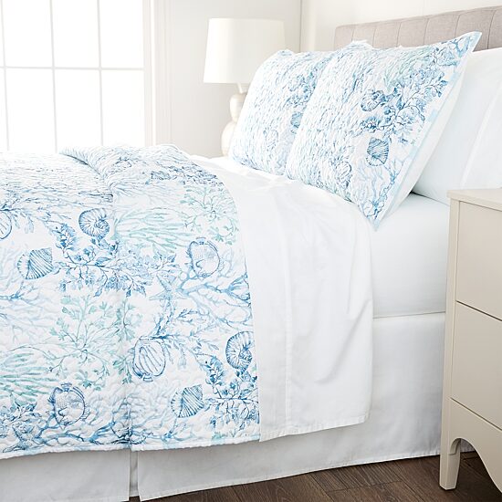 Richmond Park Cabana Coral 3-pc. Quilt Set