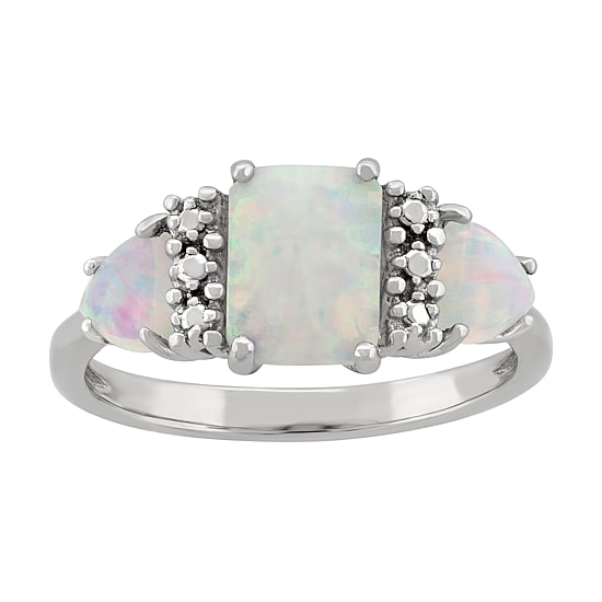 Lab-Created Opal Sterling Silver Ring