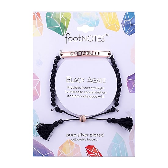 Footnotes Rose Gold Plate Over Brass Womens Agate Cord Bracelet