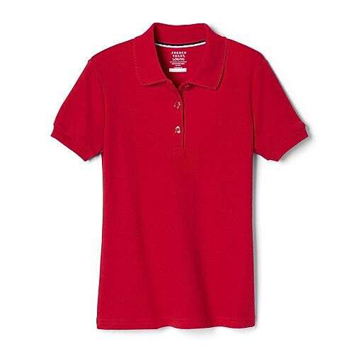 French Toast Little Girls Short Sleeve Regular Fit Polo Shirt, Small, Red