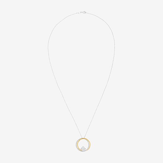 DiamonArt® White Cubic Zirconia 14K Gold Over Silver Round 2-pc. Jewelry Set