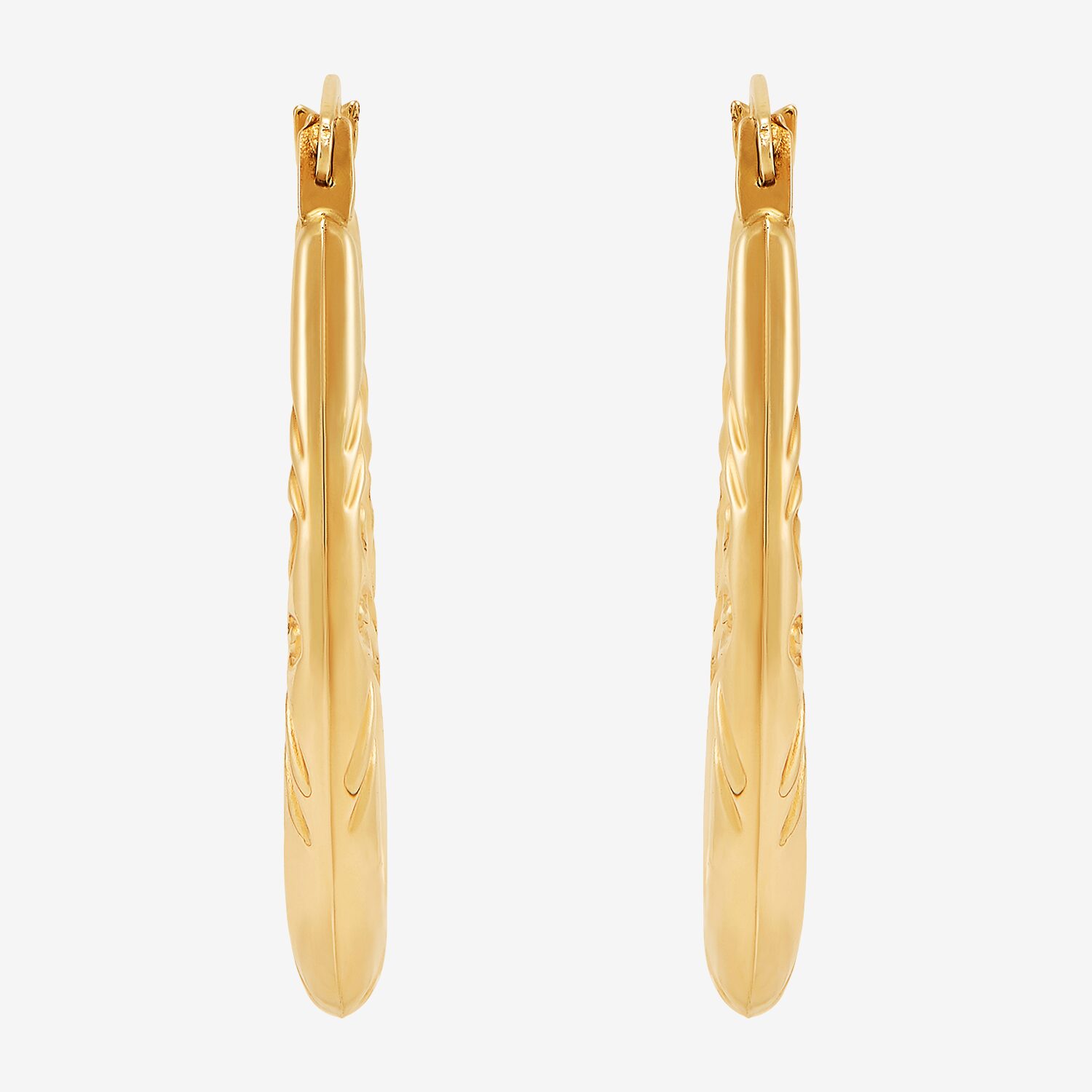 Womens 14K Gold 15.8mm Round Hoop Earrings