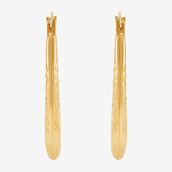 Womens 14K Gold 15.8mm Round Hoop Earrings