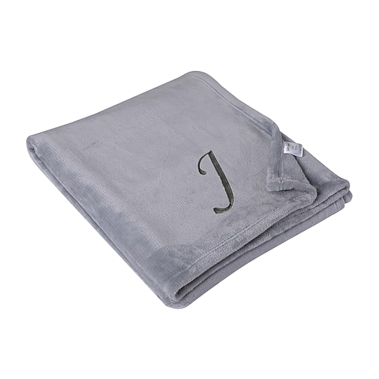 Swift Home Ultra Soft Embroidered Monogram Blanket 50"X60" Washable Midweight Throw
