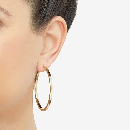 Womens 10K Gold 53mm Hoop Earrings
