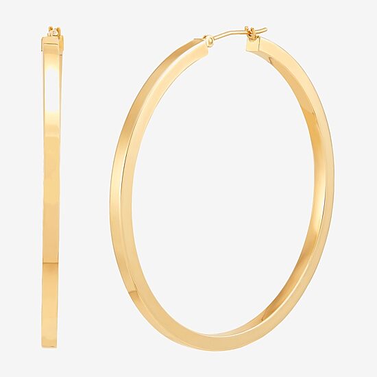 Womens 10K Gold 53mm Hoop Earrings