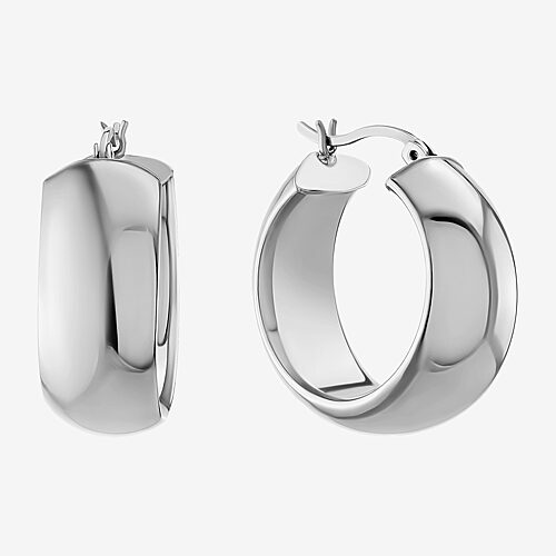 Womens Sterling Silver 26mm Hoop Earrings, One Size