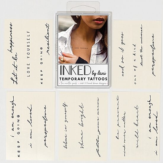 Inked By Dani Mantra Temporary Tattoos