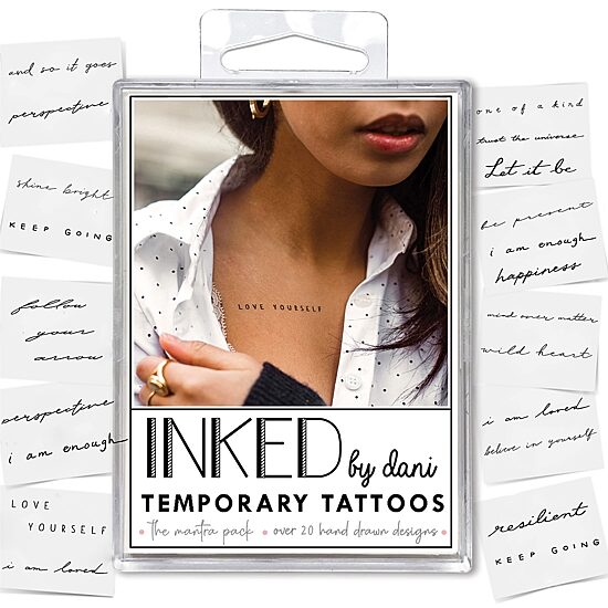 Inked By Dani Mantra Temporary Tattoos