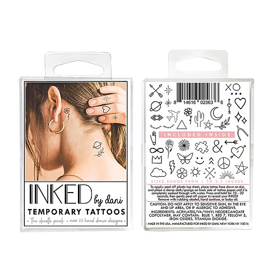 Inked By Dani Doodle Temporary Tattoo Pack