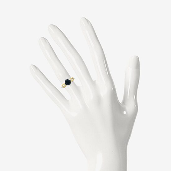Womens Genuine Black Onyx 10K Gold Sterling Silver Cushion Cocktail Ring
