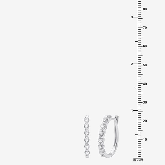 (G / Si1-Si2) 1 CT. T.W. Lab Grown White Diamond 10K White, Yellow, or Rose Gold 22.8mm Hoop Earrings