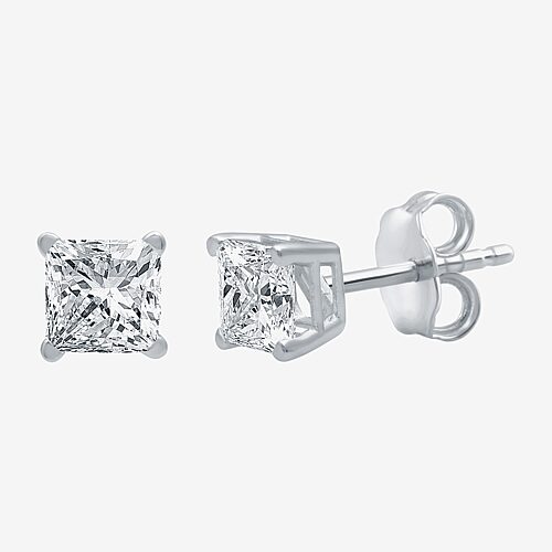 Deluxe Collection 1 CT. T.W. Natural White Diamond 14K Gold 5.2mm Stud Earrings, One Size, White