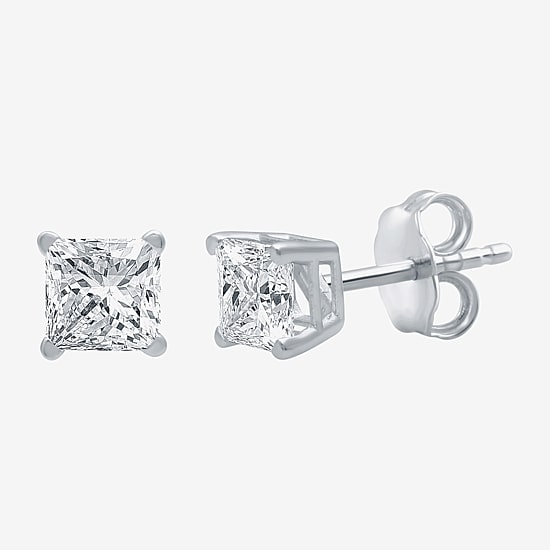 Ever Star (G / SI1-SI2) 1 CT. T.W. Lab-Grown Diamond Princess-cut Stud Earrings in 10K Gold