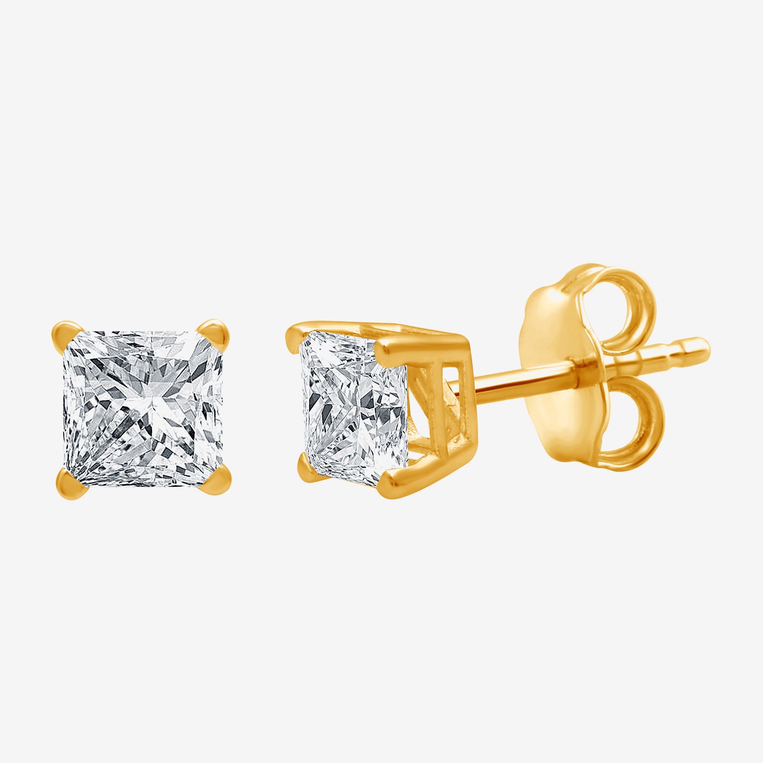 Ever Star (G / SI1-SI2) 1 CT. T.W. Lab-Grown Diamond Princess-cut Stud Earrings in 10K Gold