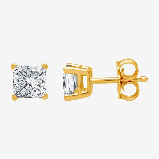 Ever Star (G / SI1-SI2) 1 CT. T.W. Lab-Grown Diamond Princess-cut Stud Earrings in 10K Gold