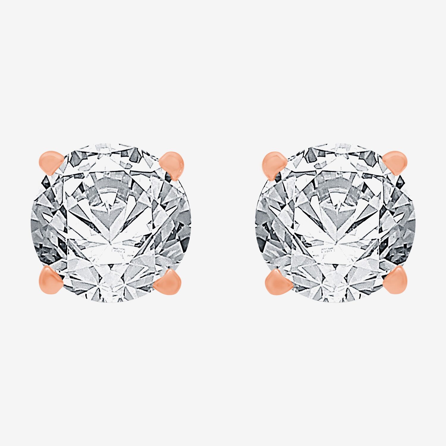 Classic Collection 1 CT. T.W. Natural White Diamond 10K Gold 5.2mm Stud Earrings
