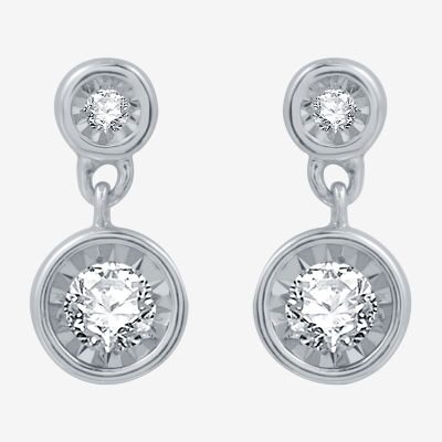 Ever Star (G / SI1-SI2) 1/8 CT.T.W. Lab-Grown Diamond Sterling SIlver 10.2mm Round Stud Earrings
