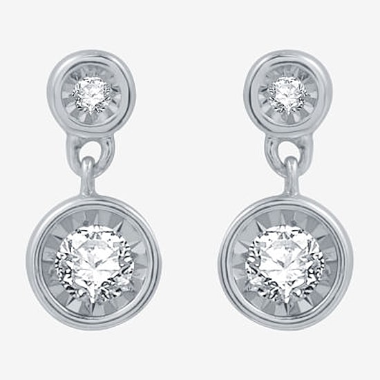 Ever Star (G / SI1-SI2) 1/8 CT.T.W. Lab-Grown Diamond Sterling SIlver 10.2mm Round Stud Earrings