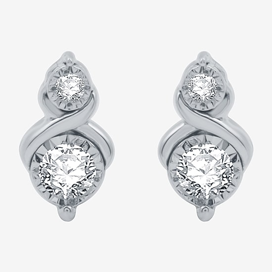 Ever Star (G / SI1-SI2) 1/8 CT.T.W. Lab-Grown Diamond Sterling SIlver 8.4mm Stud Earrings