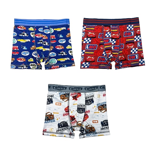 Toddler Boys Cars 3 Pack Boxer Briefs Tabp6555