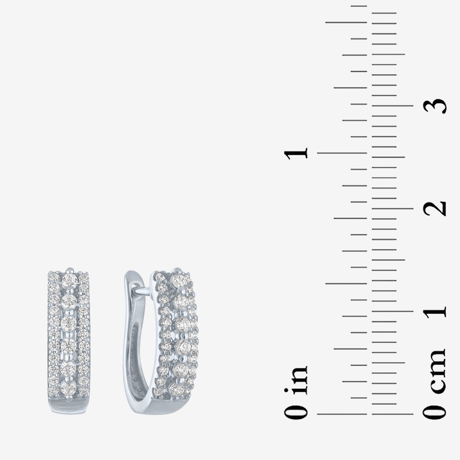 (I1-I2/G-H) Womens 1/3 CT. T.W. Lab Grown White Diamond 10K Gold 14mm Hoop Earrings