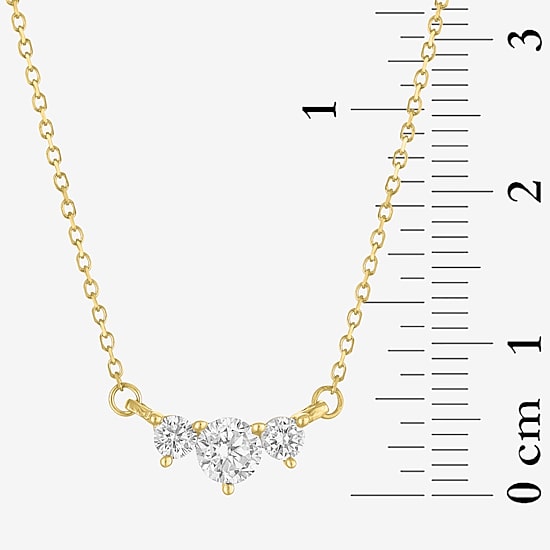 (Si2-I1/G-H) Womens 1/3 CT. T.W. Lab Grown White Diamond 10K Gold Round 18 Inch Pendant Necklace