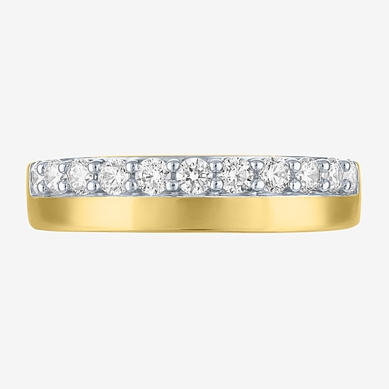 (G-H / Si2-I1) Womens 1/2 CT. T.W. Lab Grown White Diamond 10K Gold Wedding Band