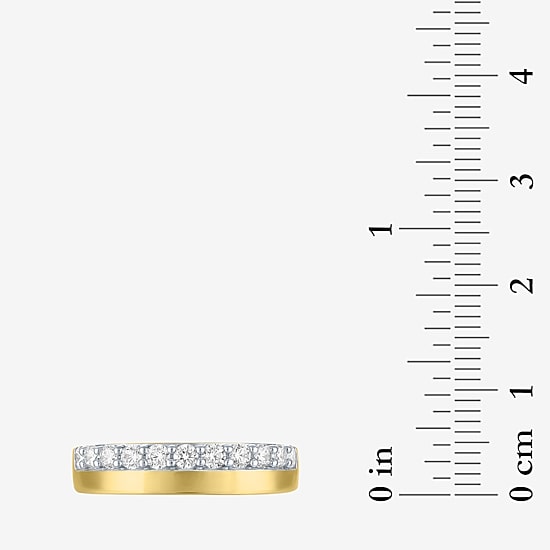 (G-H / Si2-I1) Womens 1/2 CT. T.W. Lab Grown White Diamond 10K Gold Wedding Band
