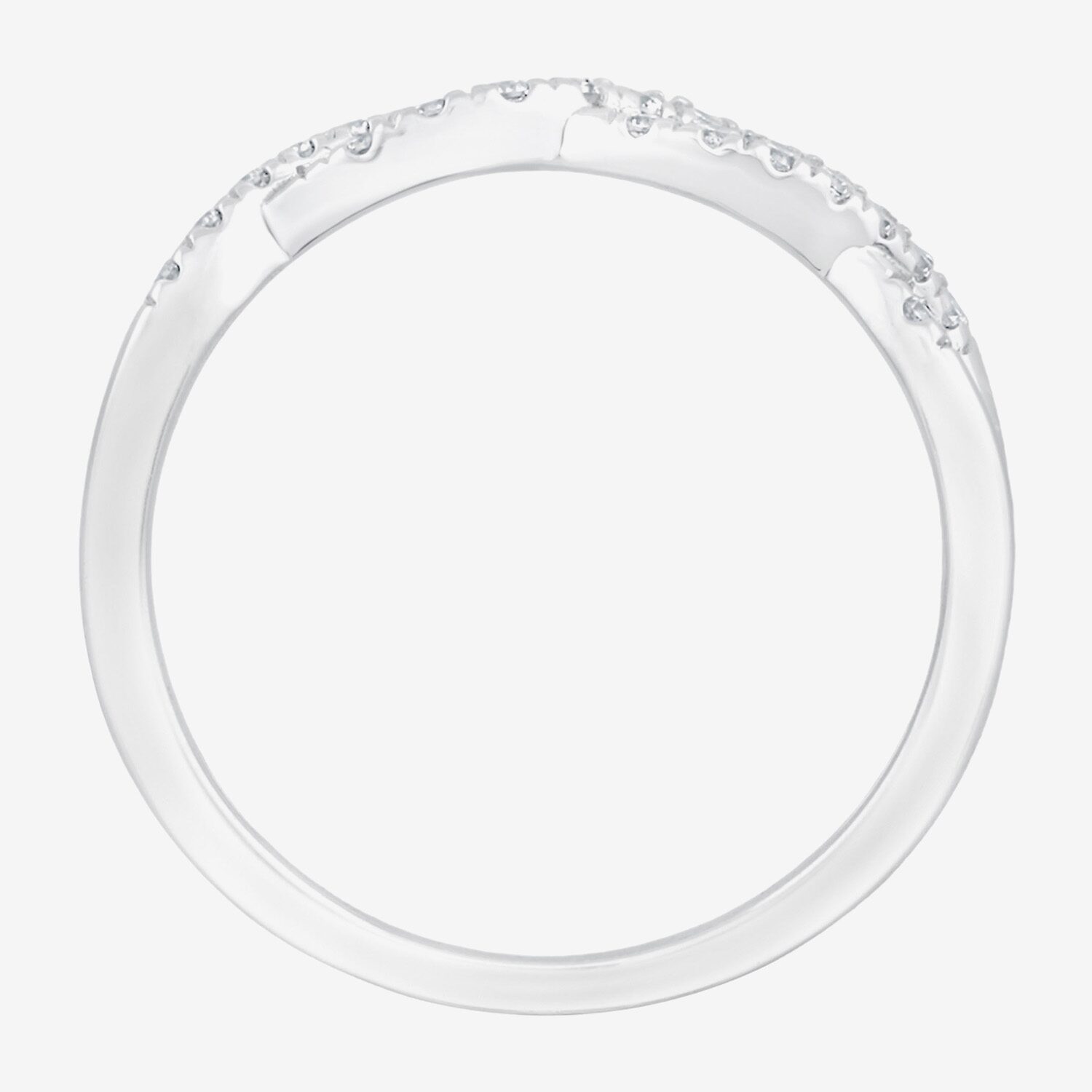(G / Si2) Womens 1/4 CT. T.W. Lab Grown White Diamond 10K Gold Wedding Band