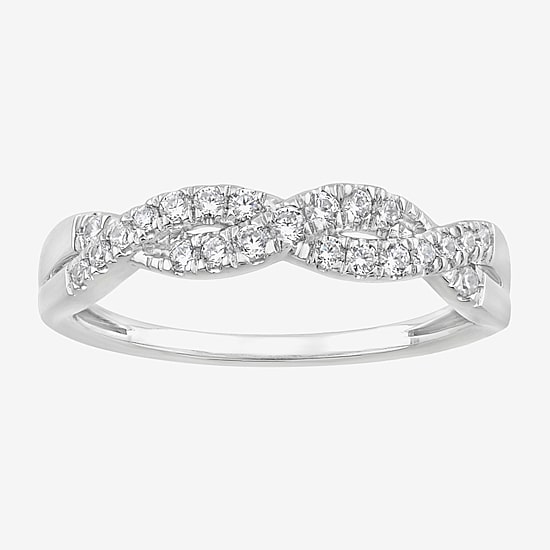 (G / Si2) Womens 1/4 CT. T.W. Lab Grown White Diamond 10K Gold Wedding Band