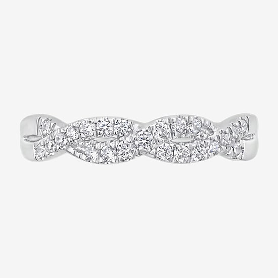 (G / Si2) Womens 1/4 CT. T.W. Lab Grown White Diamond 10K Gold Wedding Band