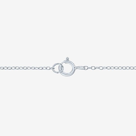 YES PLEASE! Womens Lab Created White Sapphire Sterling Silver Cross Pendant Necklace