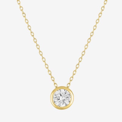 Yes, Please! Womens Lab Created White Sapphire 14K Gold Over Silver Round 2-pc. Jewelry Set