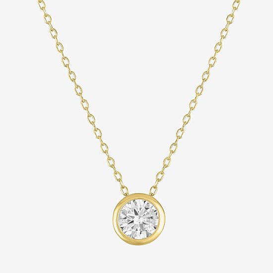 Yes, Please! Womens Lab Created White Sapphire 14K Gold Over Silver Round 2-pc. Jewelry Set