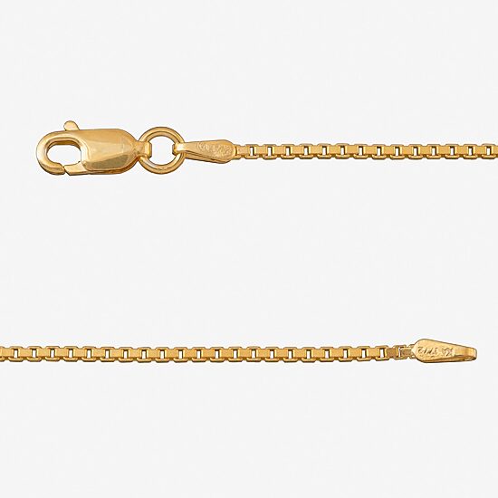 Made in Italy Womens 24K Gold Over Silver 20 Inch Box Chain Necklace