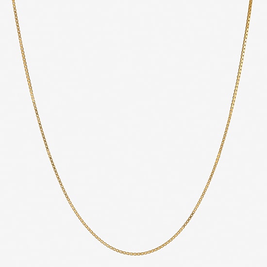 Made in Italy Womens 24K Gold Over Silver 20 Inch Box Chain Necklace