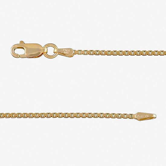 Made in Italy Womens 24K Gold Over Silver 18 Inch Box Chain Necklace