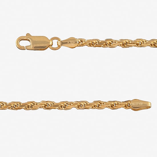 Made in Italy Womens 24K Gold Over Silver 18 Inch Rope Chain Necklace