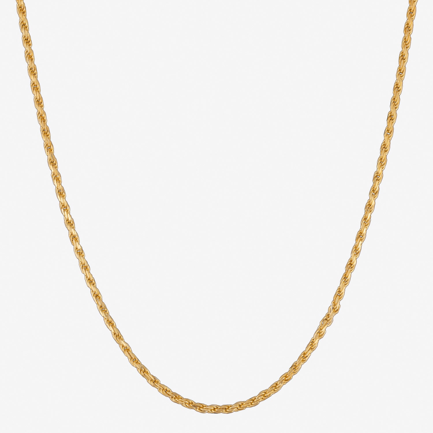 Made in Italy Womens 24K Gold Over Silver 18 Inch Rope Chain Necklace